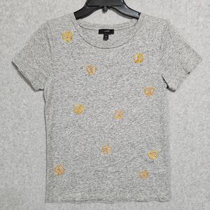 J Crew Tee Shirt Grey Pretzel Crew Neck Short Sleeve Womens Size XS